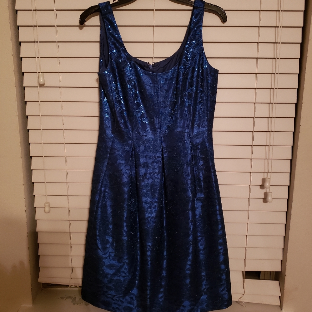 Nine West Sleeveless Zipper back floral lace dress